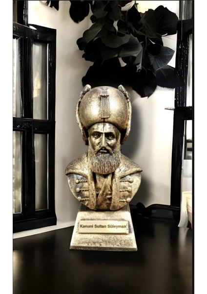 Osmanlı Padişahları Kanuni Sultan Süleyman Mermerit Figür