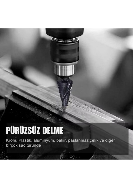 4-32 mm Krom Delici Kademeli Matkap Ucu %5 Kobalt M35 Özel Üretim fiyatları