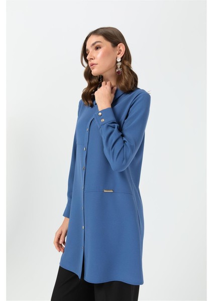 Aksesuar Detaylı Tunik Indigo indirimleri