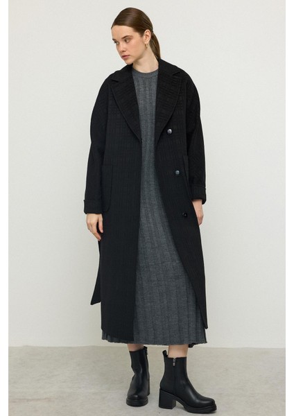 Torba Cepli Kendinden Desenli Oversize Limited Edition Kaban Siyah 3140