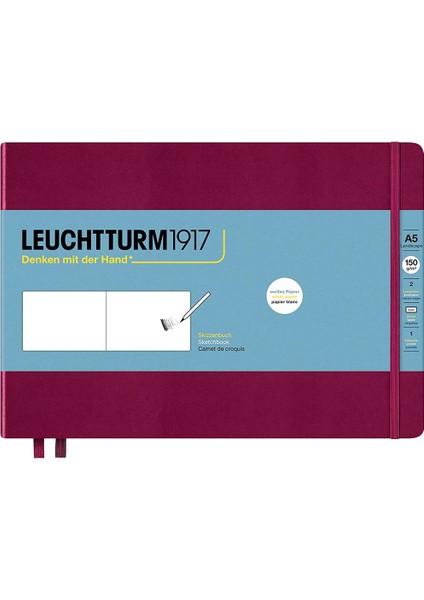 Sketchbook 150GR Landscape Medium A5 Hardcover 112 Pages Port Red