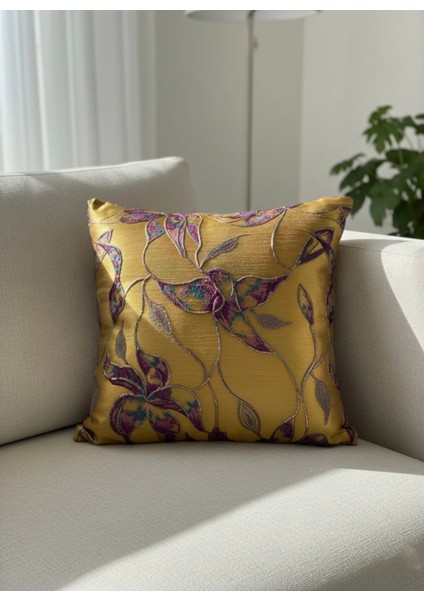 Altın Yaprak Rüyası (Püskülsüz) 45X45 Kırlent (premium)