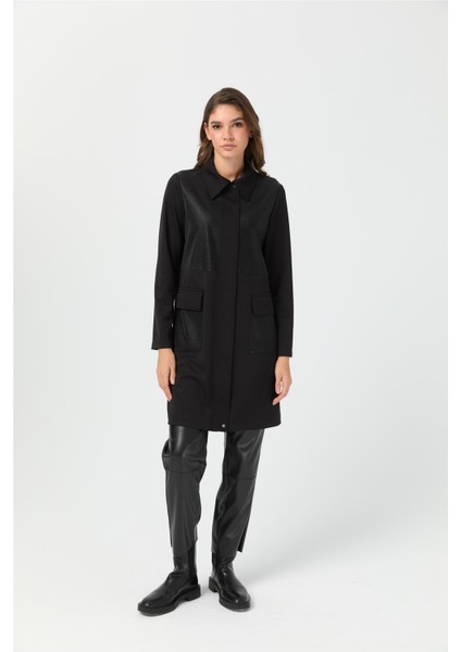 Iguana Desenli Giy Çık Tunik Siyah