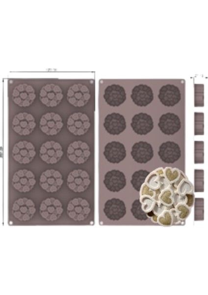 Silikon Mousse Pasta Kalıbı Kalpler
