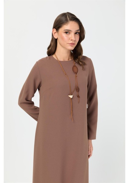 Rahat Kesim Kolyeli Elbise Taba fırsatları