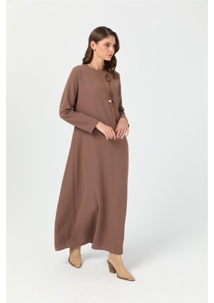 Rahat Kesim Kolyeli Elbise Taba indirimleri