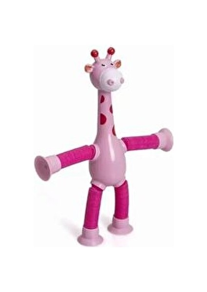 Renkli Vantuzlu Zürafa Oyuncak 3'lü Eğitici Tasarım Geri Çekilebilir Bebekler İçin