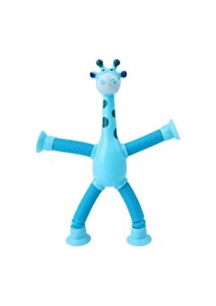 Renkli Vantuzlu Zürafa Oyuncak 3'lü Eğitici Tasarım Geri Çekilebilir Bebekler İçin