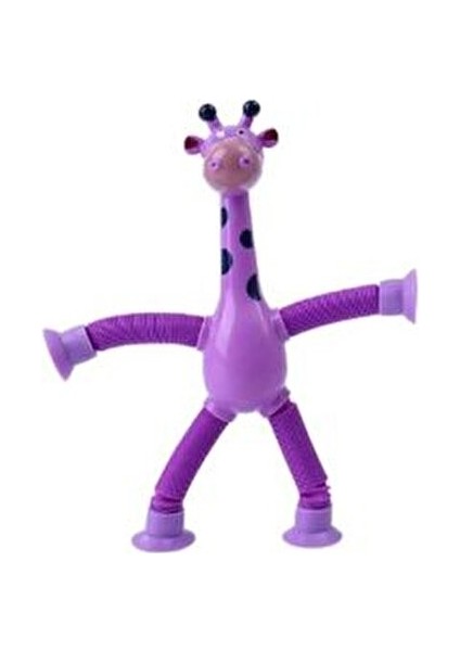 Renkli Vantuzlu Zürafa Oyuncak 3'lü Eğitici Tasarım Geri Çekilebilir Bebekler İçin