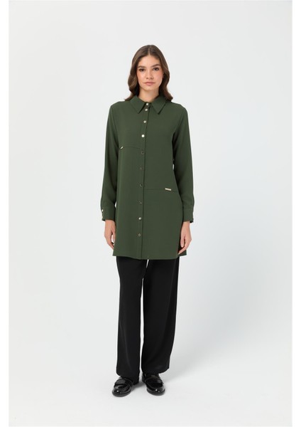 Aksesuar Detaylı Tunik Haki