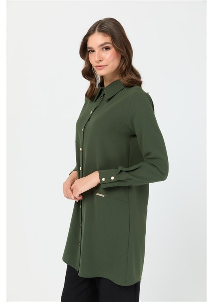 Aksesuar Detaylı Tunik Haki modelleri