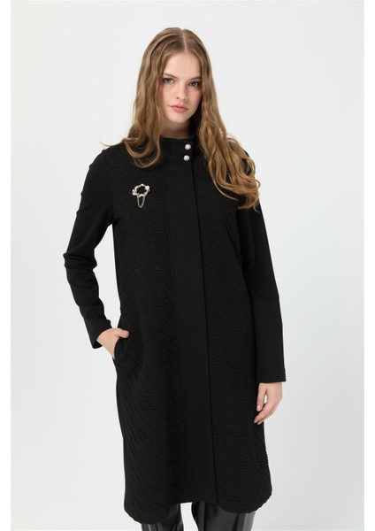 Broş Detaylı Giy Çık Tunik Siyah fırsatları