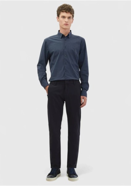 Lacivert Düz Örme Jogging Fit Casual Pantolon