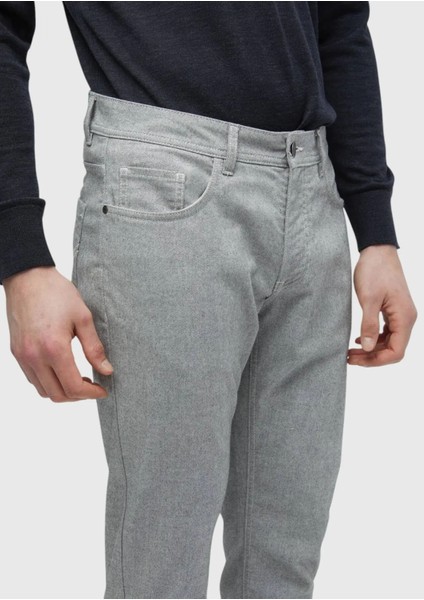 Gri Düz Dokuma Slim Fit Casual Pamuk Karışımlı Pantolon fırsatları