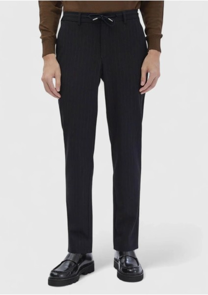 Lacivert Çizgili Dokuma Jogging Fit Casual %100 Pamuk Pantolon fiyatları