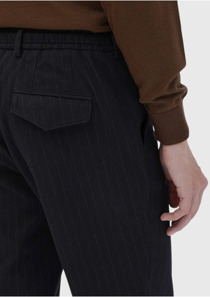 Lacivert Çizgili Dokuma Jogging Fit Casual %100 Pamuk Pantolon indirimleri