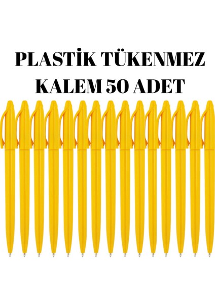 Plastik Tükenmez Kalem 50 Adet Tükenmez Kalem Mavi Renk Yazmaktadır Çevirmeli fırsatları
