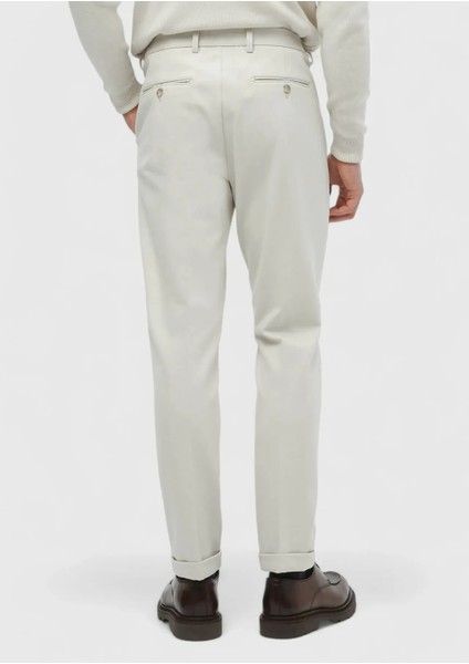 Bej Düz Örme Regular Fit Casual Pantolon fırsatları