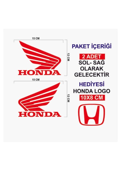 Honda Için Uyumlu Aksesuar Oto Motorsiklet Kask Sticker Set Kırmızı