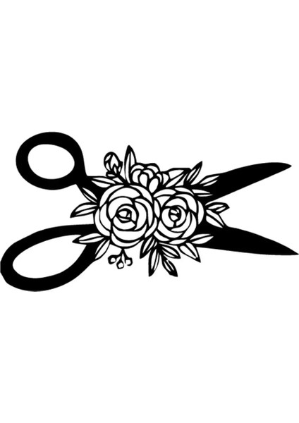 Güllü Makas Sticker 10 x 5 cm