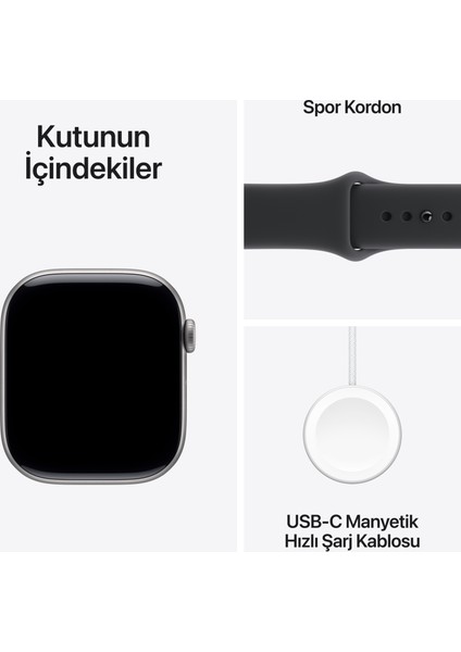 Watch Series 11 Gps, 46 mm uzay grisi Alüminyum kasa ve Siyah Spor kordon - m/l