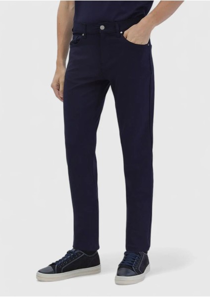 Lacivert Düz Örme Slim Fit Casual Pantolon modelleri