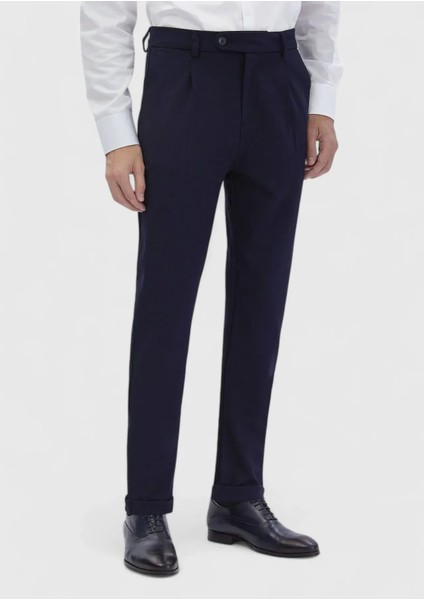 Lacivert Düz Örme Regular Fit Casual Pantolon modelleri