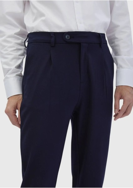 Lacivert Düz Örme Regular Fit Casual Pantolon fırsatları
