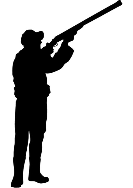 Nişan Almış Avcı Duvar Dekor Sticker 40 x 68 cm