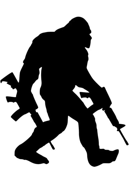 Savaşçı Goril Oto Özel Yeni Sticker Siyah 30 x 36 cm