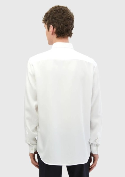 Beyaz Düz Casual Fit Dokuma Casual Gömlek indirimleri