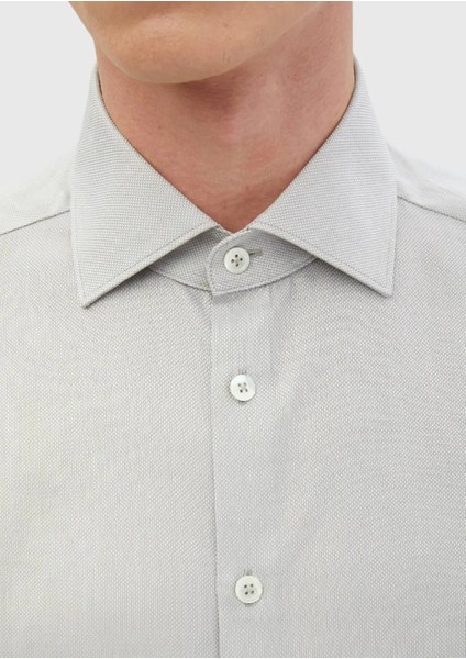 Gri Düz Regular Fit Dokuma Klasik %100 Pamuk Gömlek modelleri
