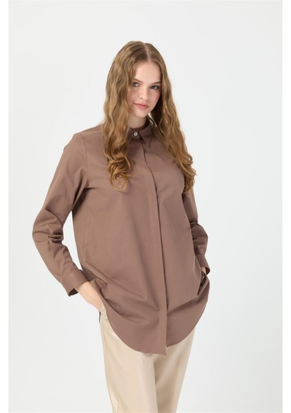 Milano Saten Arka Pileli Tunik Kahve fırsatları