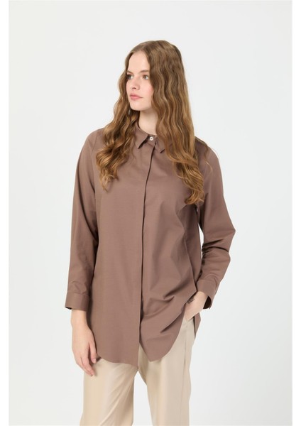 Milano Saten Arka Pileli Tunik Kahve indirimleri