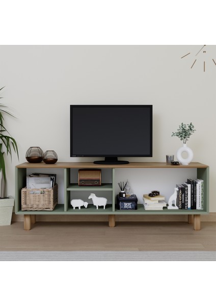 Bohem Serisi Natura Kül Yeşili Pvc Hasır Desen Tv Ünitesi fiyatları