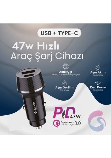 iPhone 17 / 17 Air / 17 Pro / 17 Pro Max Uyumlu USB + Pd Hızlı Araç Şarj Başlığı fiyatları