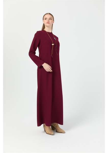 Rahat Kesim Kolyeli Elbise Bordo indirimleri