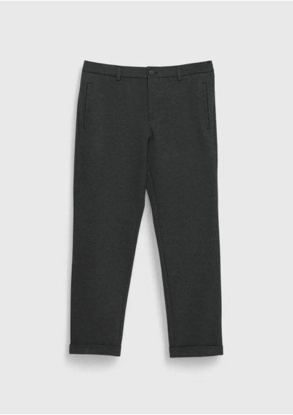 Antrasit Düz Örme Jogging Fit Casual Pantolon