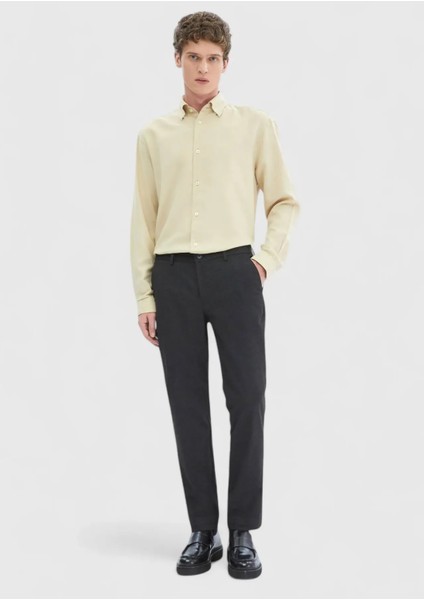 Bej Düz Loose Fit Dokuma Casual Yün Karışımlı Gömlek fiyatları