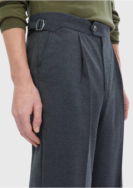 Antrasit Düz Dokuma Loose Fit Casual Pantolon modelleri