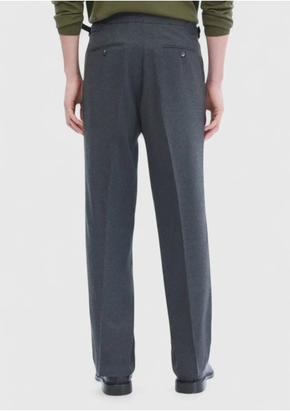 Antrasit Düz Dokuma Loose Fit Casual Pantolon fırsatları