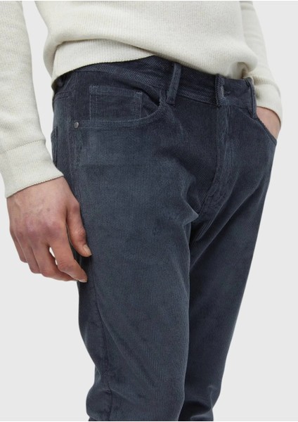 Mavi Fitilli Dokuma Slim Fit Kadife Casual Pamuk Karışımlı Pantolon modelleri