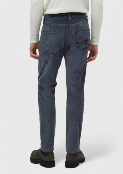 Mavi Fitilli Dokuma Slim Fit Kadife Casual Pamuk Karışımlı Pantolon fırsatları