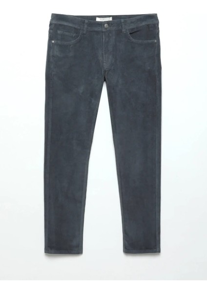 Mavi Fitilli Dokuma Slim Fit Kadife Casual Pamuk Karışımlı Pantolon indirimleri