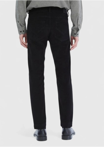 Siyah Fitilli Dokuma Slim Fit Kadife Casual Pamuk Karışımlı Pantolon fırsatları