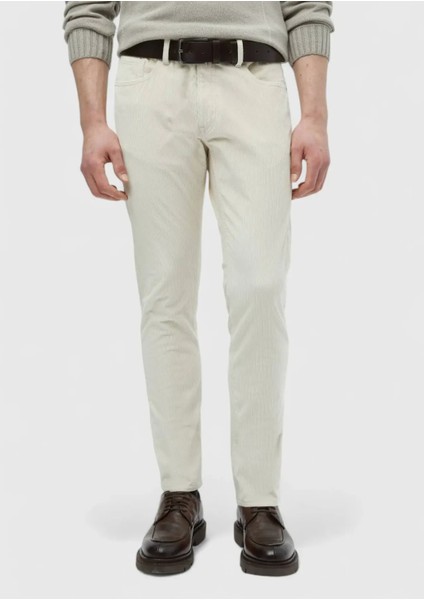 Bej Fitilli Dokuma Slim Fit Kadife Casual Pamuk Karışımlı Pantolon fiyatları