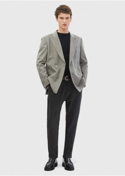 Gri Düz Comfort Fit %100 Yün Ceket fiyatları