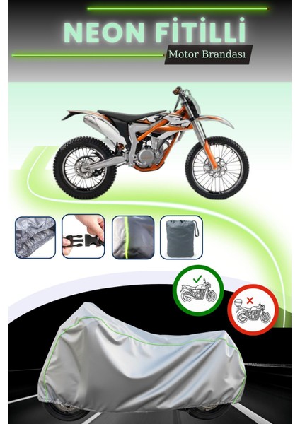 Gri Neon Fitilli Ktm 350 Freeride Uyumlu Motosiklet Brandası