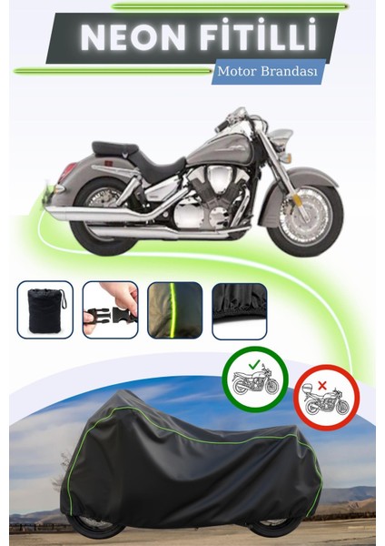 Siyah Neon Fitilli Honda Vtx 1300 S Uyumlu Motor Brandası