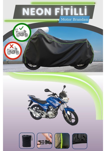 Siyah Arka Çanta Uyumlu Neon Fitilli Kuba Ruha 125 Uyumlu Motor Brandası
